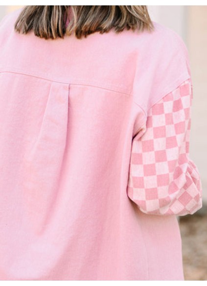 Pink Checkered Shacket