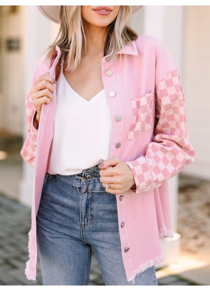 Pink Checkered Shacket