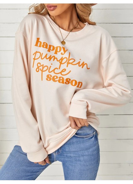 Casual letter print long sleeve sweatshirt