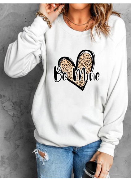 Casual print crew neck sweatshirt