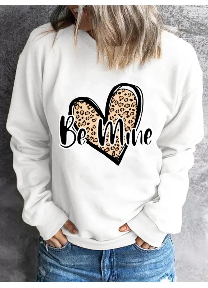 Casual print crew neck sweatshirt