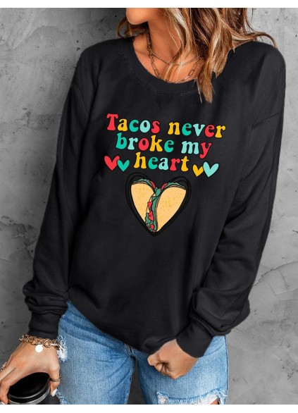 Casual printed crew neck sweatshirt