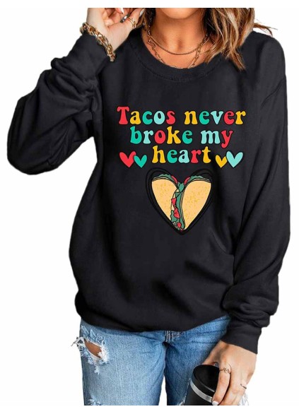 Casual printed crew neck sweatshirt