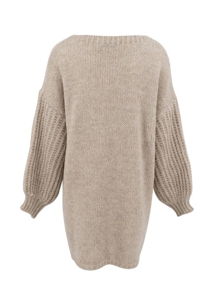 casual puff sleeve sweater