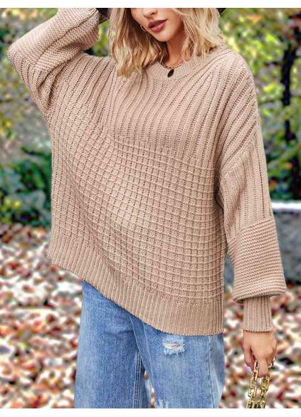 Casual solid color thick line sweater