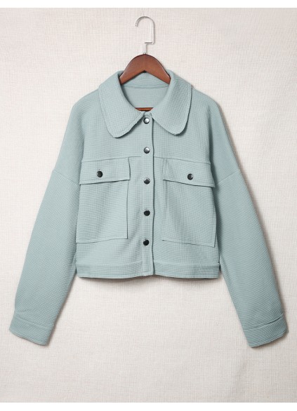 Casual solid color waffle jacket