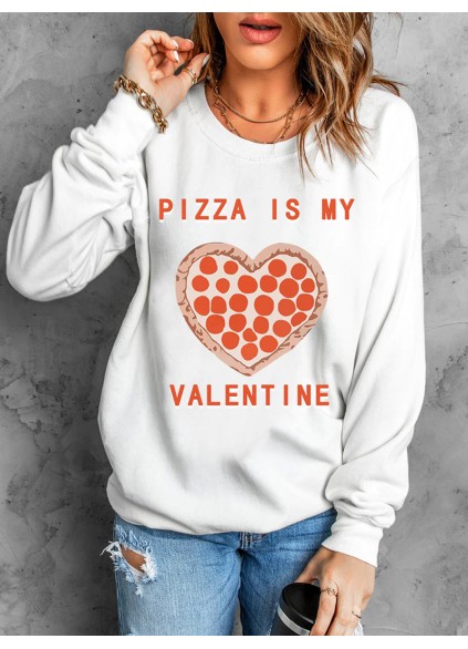 Casual Valentine printed sweatshirt