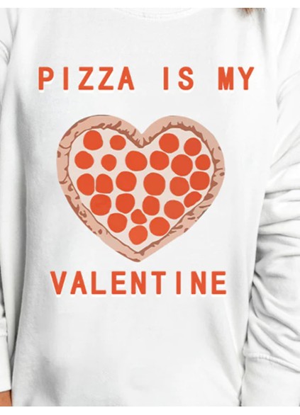 Casual Valentine printed sweatshirt