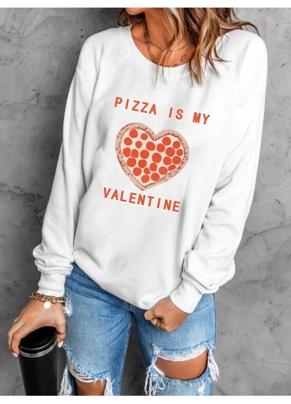 Casual Valentine printed sweatshirt