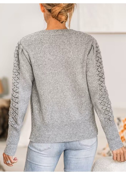 Charcoal Cutout Fitted Sweater