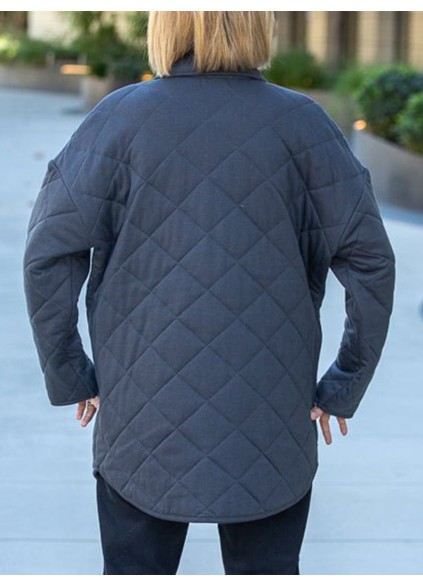 Women's grey diamond checkered jacket