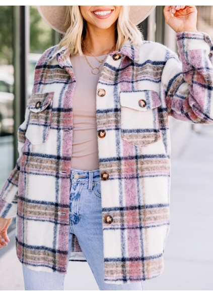 Pink Plaid Shacket