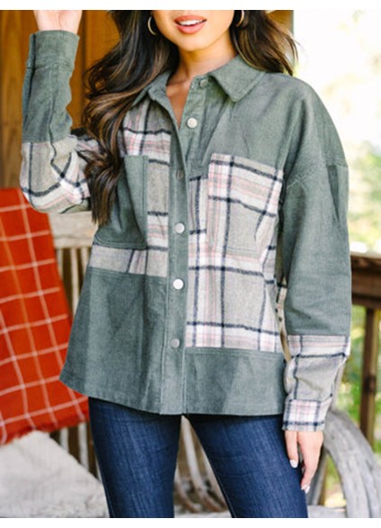 Green Plaid Shacket