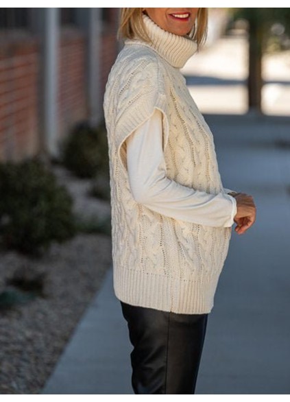 Cream Chunky Cable Knit Sweater Vest