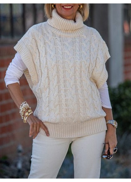 Cream Chunky Cable Knit Sweater Vest