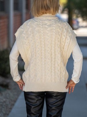 Cream Chunky Cable Knit Sweater Vest