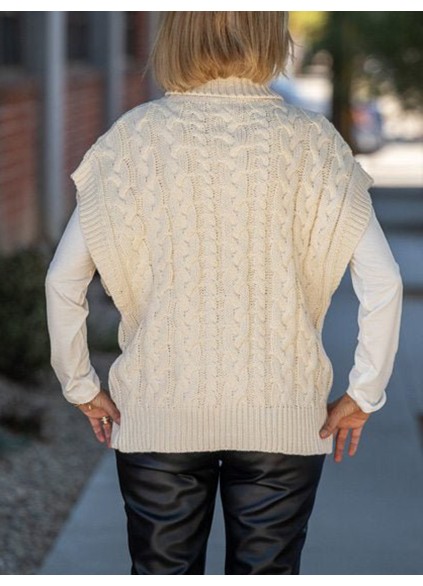 Cream Chunky Cable Knit Sweater Vest