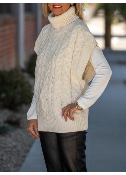 Cream Chunky Cable Knit Sweater Vest