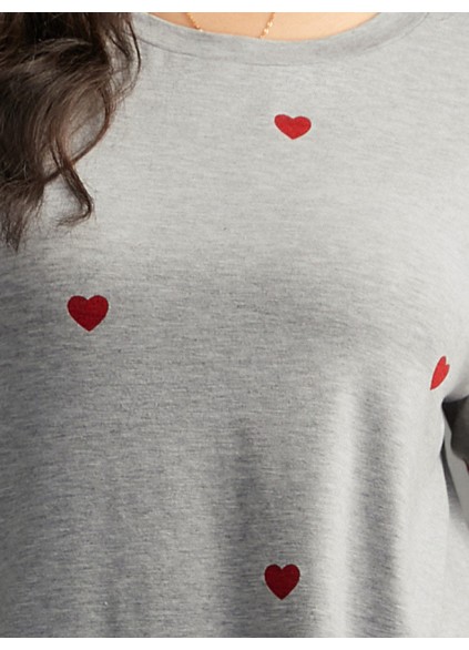 Crew-neck love heart T-shirt