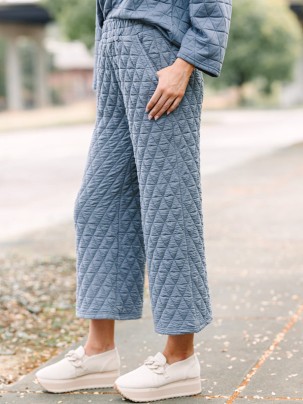 Denim Blue Quilted Pants