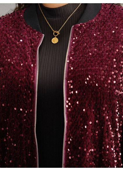 Elegant Burgundy beaded coat