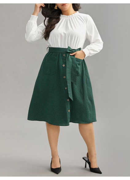 Elegant high-class waistline shirtdress