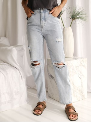 Fashion distressed denim pants