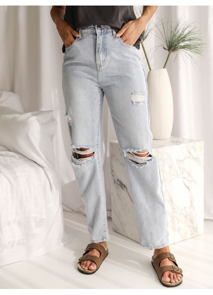 Fashion distressed denim pants