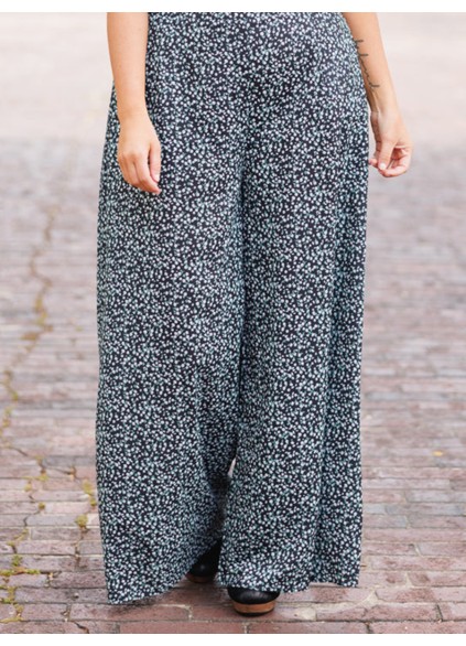 Floral pattern loose wide leg pants