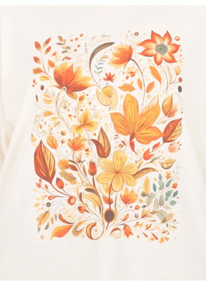 Flower and Plant Pattern T-shirt