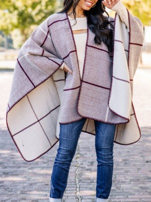 Red Plaid Poncho