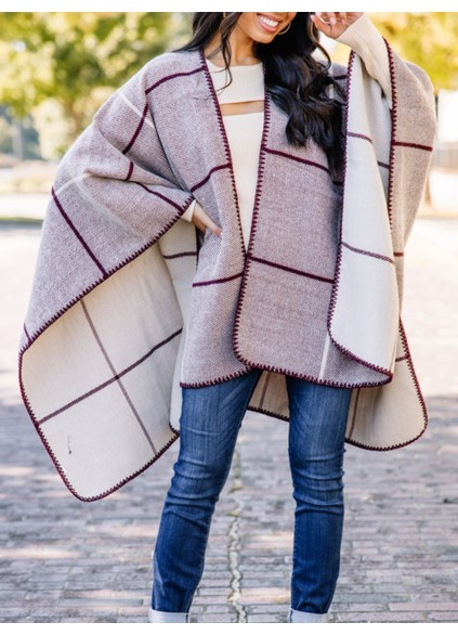 Red Plaid Poncho