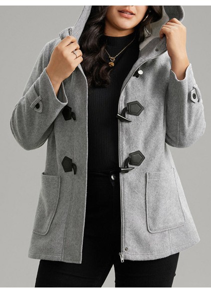 Gray horn button jacket