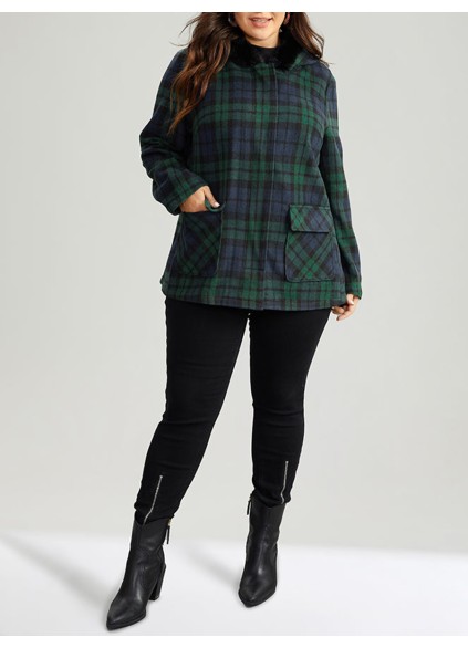 Green plaid coat