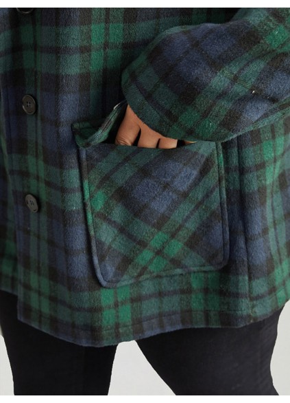 Green plaid coat