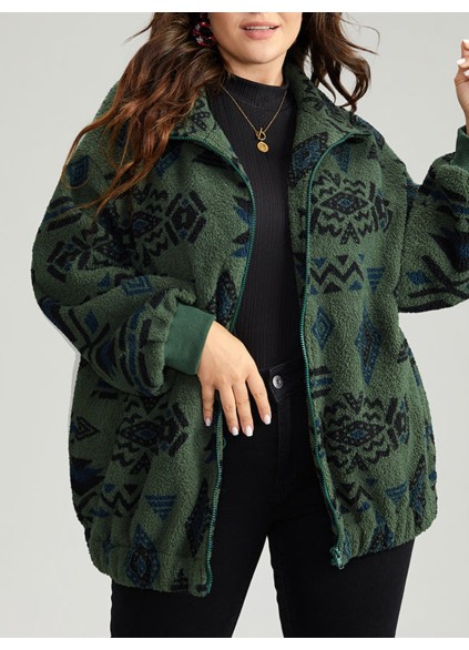 Green vintage print jacket