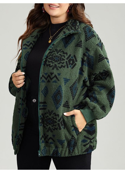 Green vintage print jacket