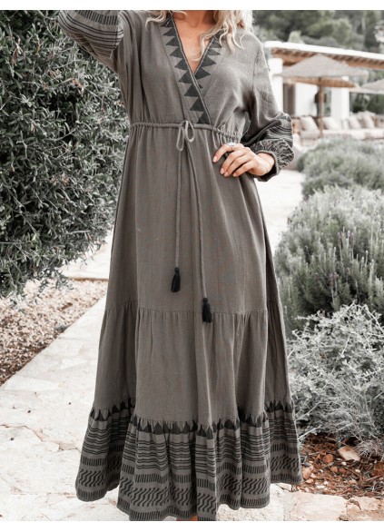 Holiday style long sleeved dress