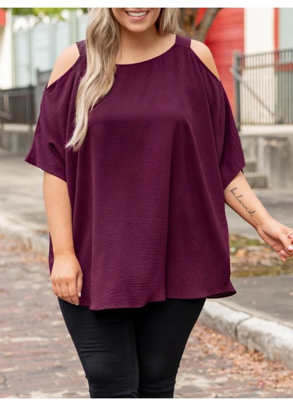 Hollow Off Shoulder Short Sleeve T-shirt