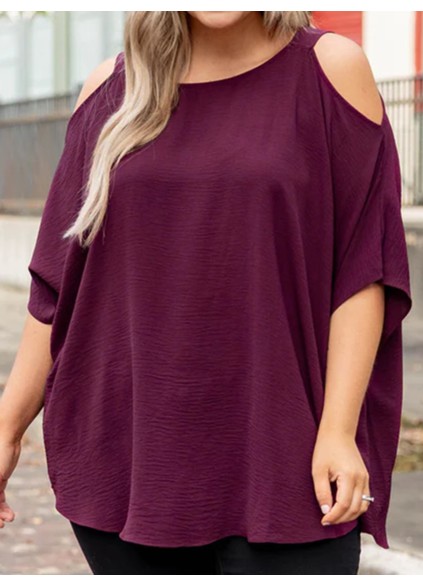 Hollow Off Shoulder Short Sleeve T-shirt