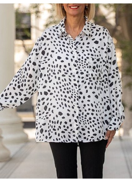 Ivory Panther Pattern Shirt