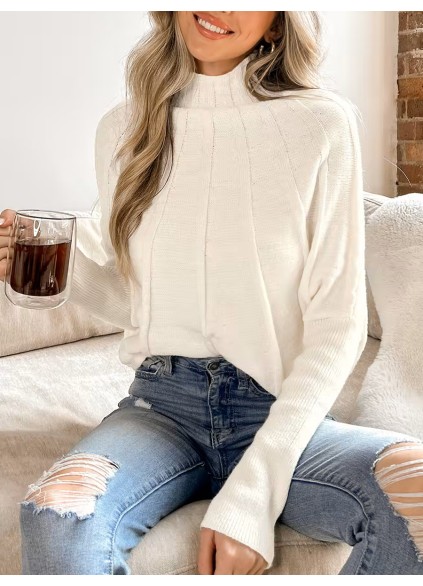 White sleeve sweater