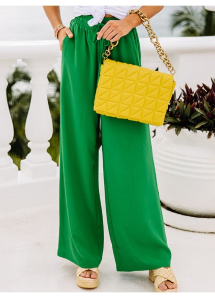 Green Wide Leg Pants