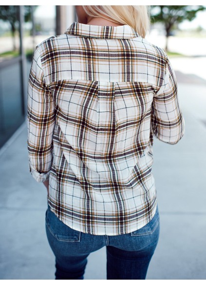 Women's checkered cross design shirt