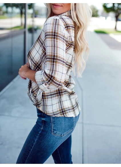 Women's checkered cross design shirt