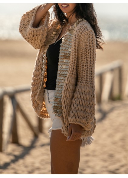 large sequins Knitted cardigan