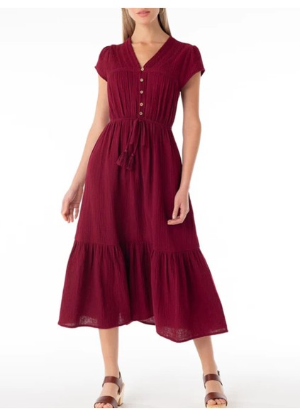 Leisure Commuter V-Neck Dress