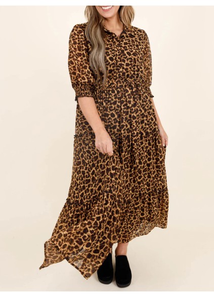 Leopard patterned long dress