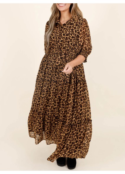 Leopard patterned long dress