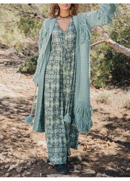 Long knit cardigan